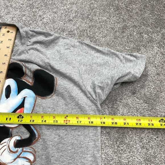 Disney Mickey Mouse Graphic T-Shirt Women Medium Gray Crew Neck Short Sleeve Tee - Picture 7 of 8